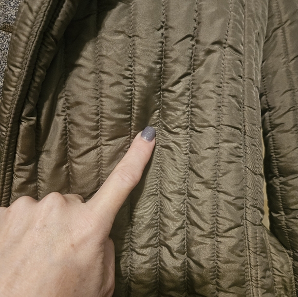 VINTAGE SIZE 12 60'S PUFFER JACKET GREY-GREEN COLOR - Picture 13 of 16